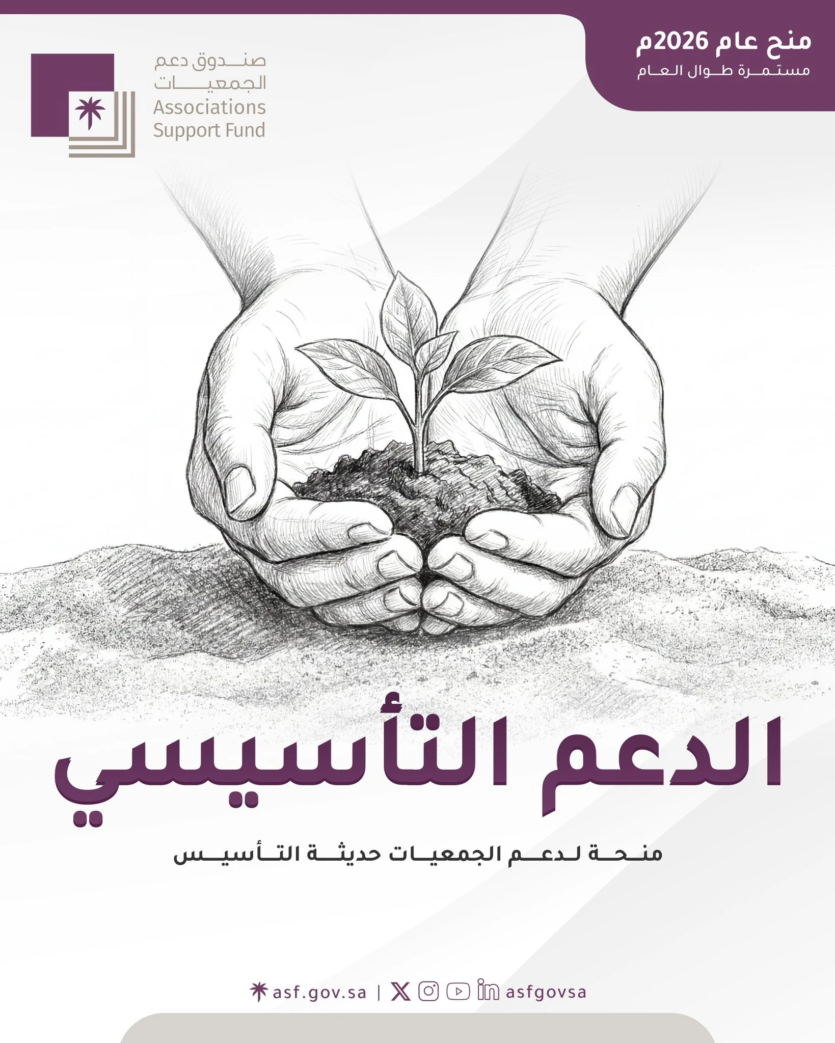 يعلن صندوق دعم الجمعيات عن منحة لدعم الجمعيات حديثة التأسيس