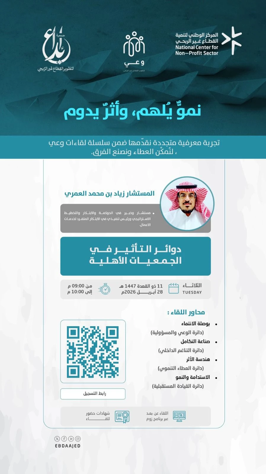 ضمن سلسلة لقاءات وعي لقاء بعنوان "دوائر التأثير في الجمعيات الأهلية"