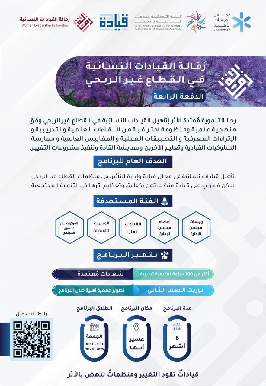 زمالة القيادات النسائية في القطاع غير الربحي بمنطقة عسير - أبها
