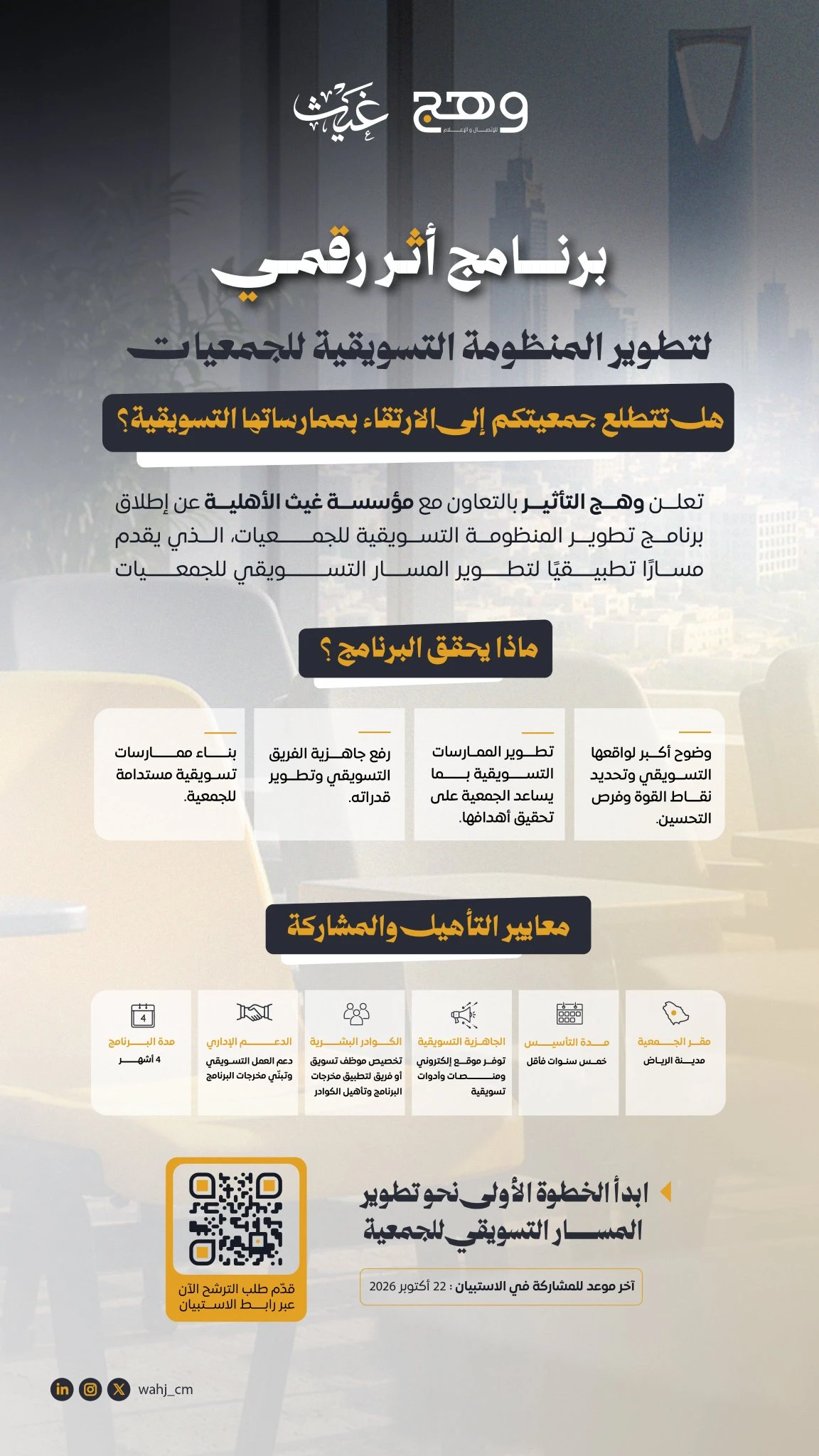برنامج أثر رقمي لتطوير المنظومة التسويقية للجمعيات